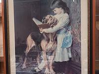Lot 137 - kader kind met hond - afbeelding 1 van  4