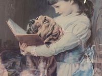 Lot 137 - kader kind met hond - afbeelding 3 van  4