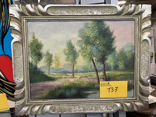 Lot 137 - landschapsschilderij in olieverf op canvas - get. - afbeelding 1 van  2