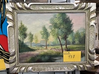Lot 137 - landschapsschilderij in olieverf op canvas - get.