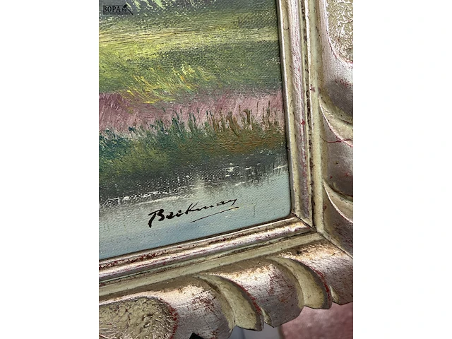 Lot 137 - landschapsschilderij in olieverf op canvas - get. - afbeelding 2 van  2