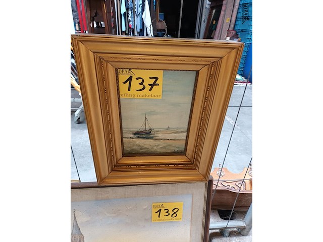 Lot 137 - schilderij zeilboot - afbeelding 1 van  3