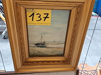 Lot 137 - schilderij zeilboot - afbeelding 1 van  3