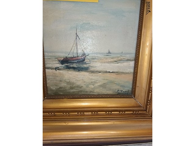 Lot 137 - schilderij zeilboot - afbeelding 2 van  3