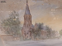 Lot 138 - kader met kerk - afbeelding 2 van  4