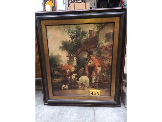 Lot 138 - kader met reproductie - afbeelding 1 van  4