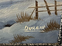 Lot 138 - olieverfschilderij besneeuwd winterlandschap - get. - afbeelding 2 van  2