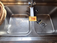 Lot 138 - rvs spoeltafel - afbeelding 2 van  2