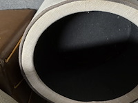 Lot 138 - vintage poef met deksel 2 stuks - afbeelding 3 van  5