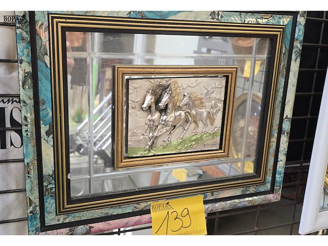Lot 139 - art nouveau spiegelschilderij arg 925 - afbeelding 1 van  3