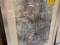 Lot 139 - kader met kerk - afbeelding 4 van  4