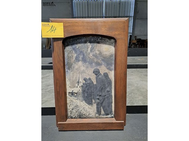 Lot 14 - afbeelding in bladgouden lijst - naakte kinderen voor openha - afbeelding 4 van  4