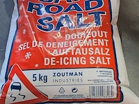 Lot 14 - groene strooiwagen - 2 zakken strooizout en jerrykan in pla - afbeelding 2 van  3