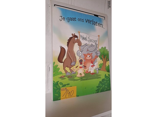 Lot 140 - reuze wenskaarten met box 'je gaat ons verlaten' - afbeelding 1 van  3