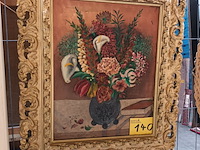 Lot 140 - schilderij met bloemen - afbeelding 1 van  4