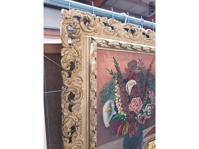 Lot 140 - schilderij met bloemen - afbeelding 2 van  4