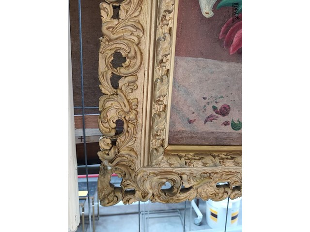 Lot 140 - schilderij met bloemen - afbeelding 4 van  4