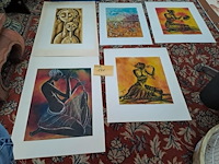 Lot 141 - afrikaanse kunsttekeningen op reliëf - afbeelding 1 van  4