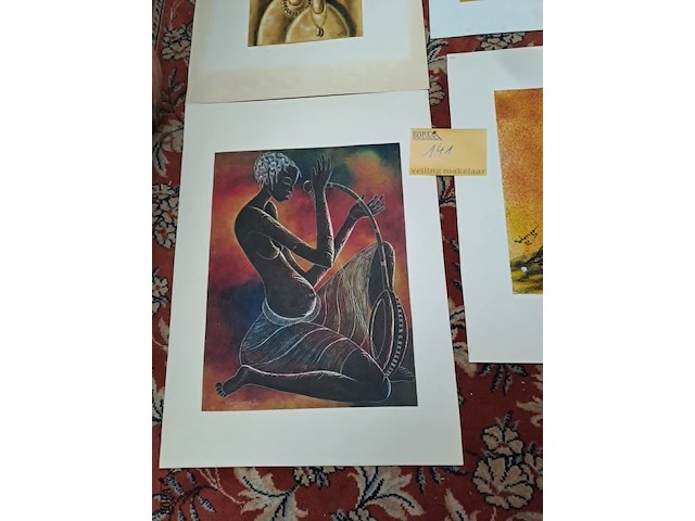 Lot 141 - afrikaanse kunsttekeningen op reliëf - afbeelding 2 van  4