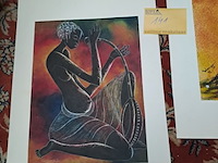 Lot 141 - afrikaanse kunsttekeningen op reliëf - afbeelding 2 van  4