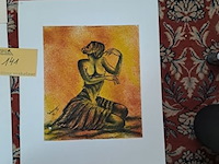 Lot 141 - afrikaanse kunsttekeningen op reliëf - afbeelding 3 van  4