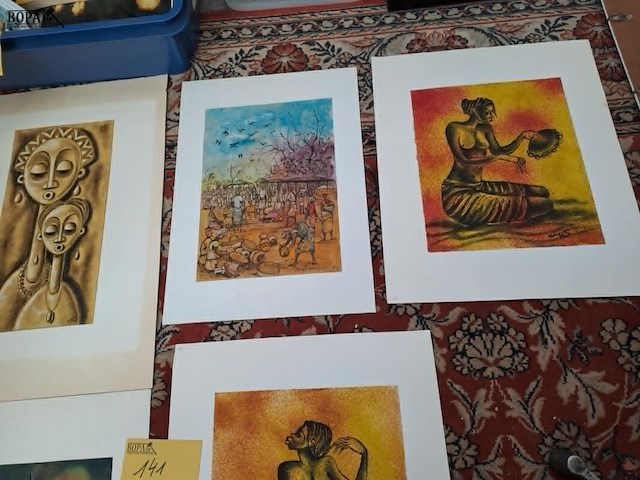 Lot 141 - afrikaanse kunsttekeningen op reliëf - afbeelding 4 van  4