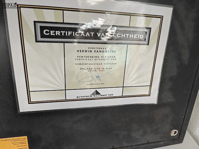 Lot 141 - gemeentekader vleteren met certificaat - afbeelding 6 van  6