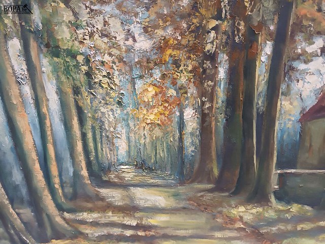 Lot 141 - schilderij bosdreef - afbeelding 2 van  3