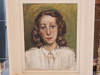 Lot 141 - schilderij portret jonge vrouw - afbeelding 1 van  3