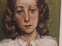 Lot 141 - schilderij portret jonge vrouw - afbeelding 2 van  3