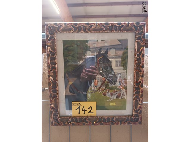Lot 142 - kader paard en honden - afbeelding 1 van  3
