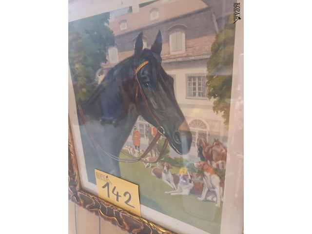 Lot 142 - kader paard en honden - afbeelding 3 van  3