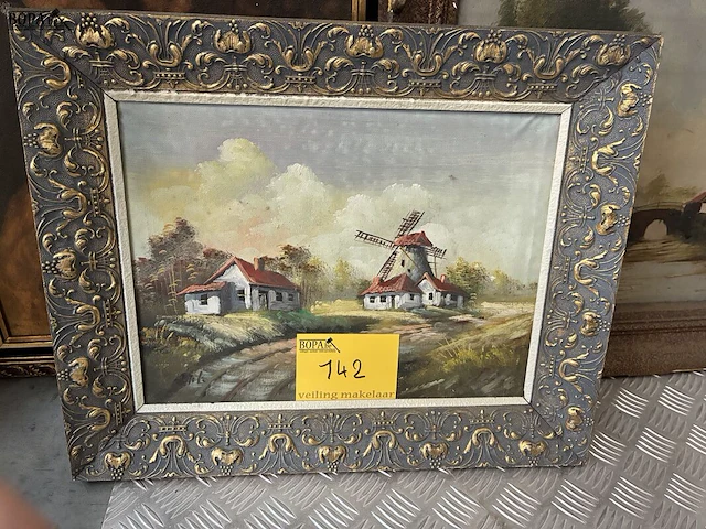 Lot 142 - lot schilderijen - 3 stuks - afbeelding 2 van  5