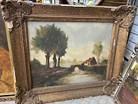 Lot 142 - lot schilderijen - 3 stuks - afbeelding 4 van  5
