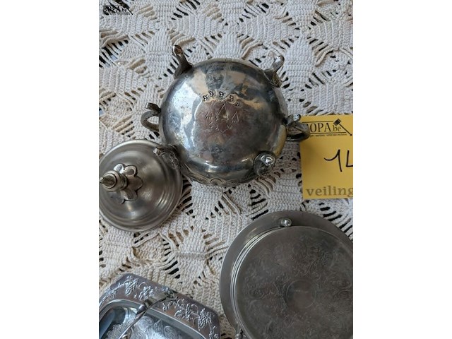 Lot 142 - lot verzilverde objecten met stempel - afbeelding 2 van  4
