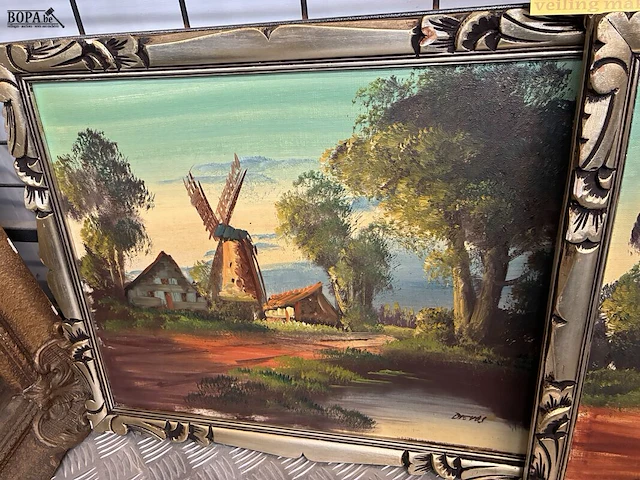 Lot 143 - landschapsschilderijen - get. - 2 stuks - afbeelding 2 van  5
