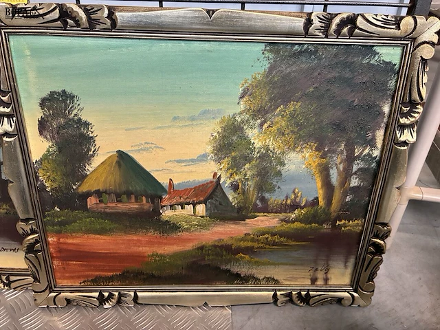 Lot 143 - landschapsschilderijen - get. - 2 stuks - afbeelding 4 van  5