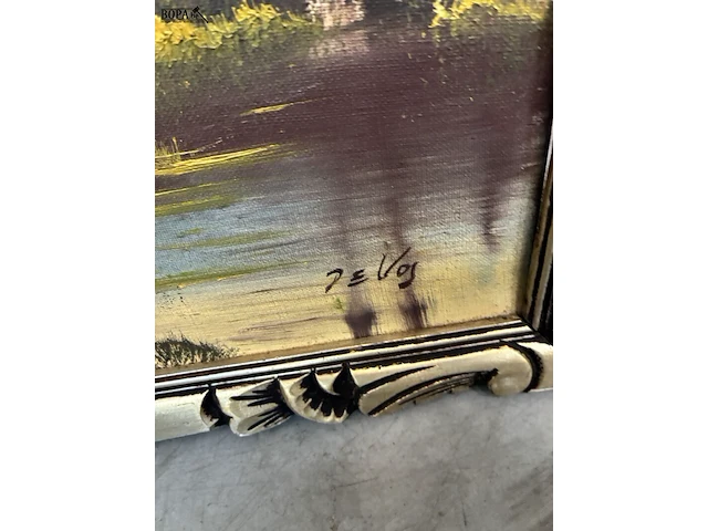 Lot 143 - landschapsschilderijen - get. - 2 stuks - afbeelding 5 van  5