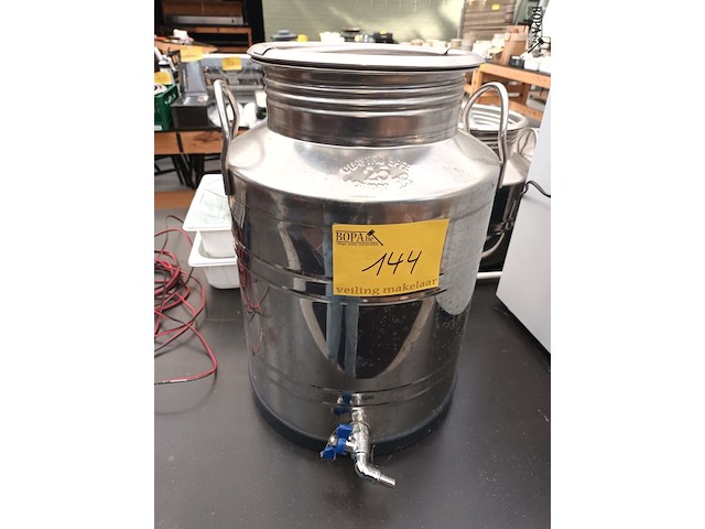 Lot 144 - rvs transportvat met kraan - afbeelding 1 van  3