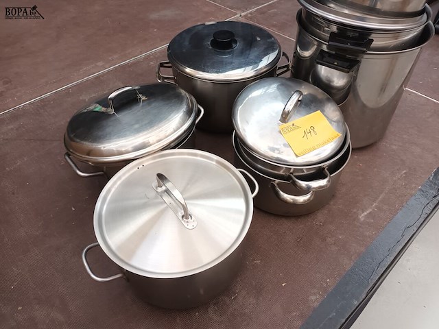 Lot 148 - rvs kookpotten. 8 stuks - afbeelding 3 van  4
