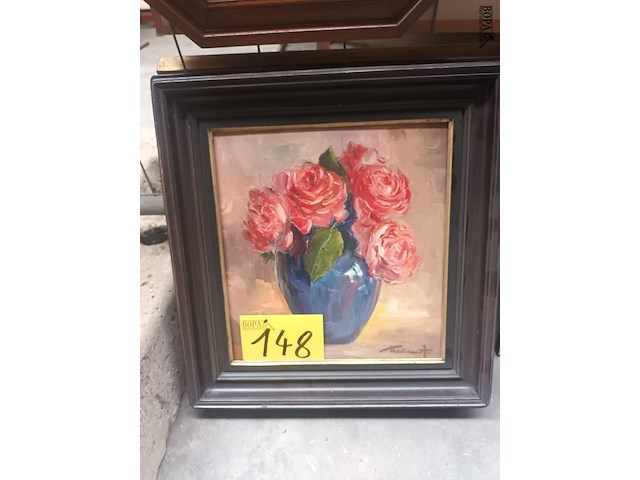 Lot 148 - schilderij bloemen - afbeelding 1 van  4