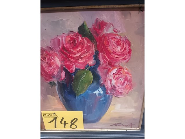 Lot 148 - schilderij bloemen - afbeelding 2 van  4
