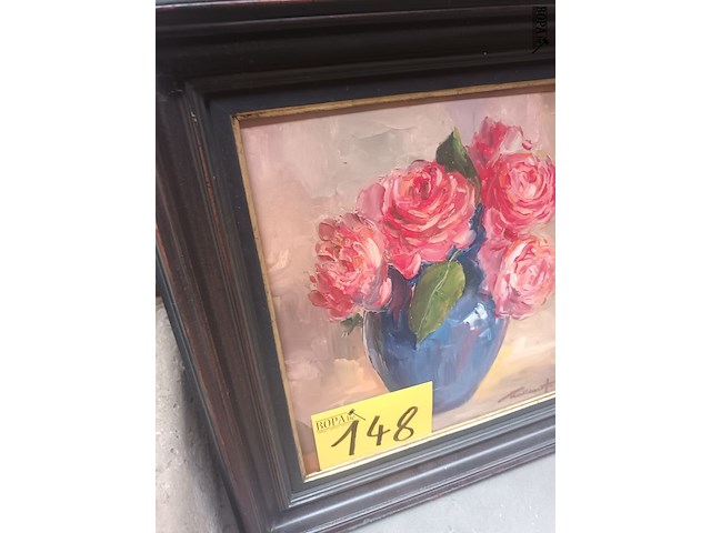 Lot 148 - schilderij bloemen - afbeelding 4 van  4
