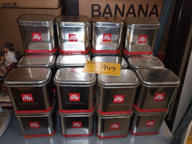 Lot 149 - blikken dozen van illy. 27 stuks - afbeelding 1 van  3