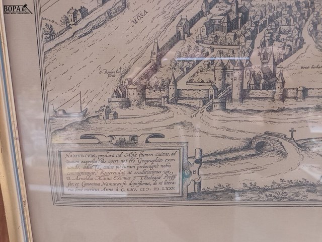 Lot 149 - kader met antiek stadsplan - afbeelding 3 van  4