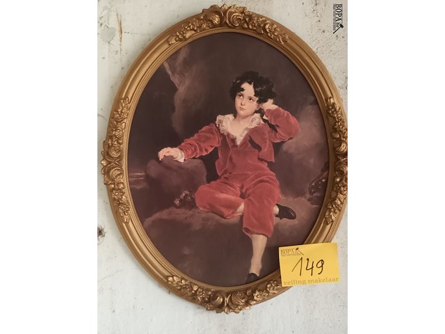 Lot 149 - ovalen kader met prent - afbeelding 1 van  2