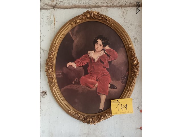 Lot 149 - ovalen kader met prent - afbeelding 2 van  2