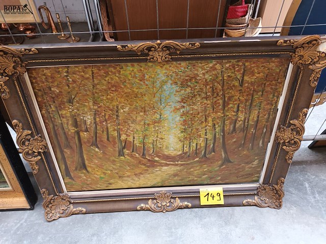 Lot 149 - schilderij boslandschap - afbeelding 1 van  4