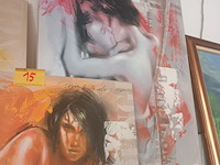 Lot 15 - canvas met erotische afbeeldingen. 3 stuks - afbeelding 4 van  4