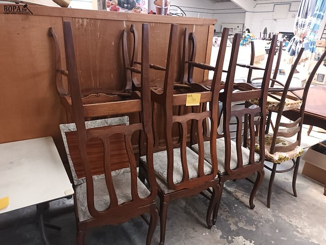 Lot 150 - houten eetkamerstoel. 6 stuks - afbeelding 1 van  3